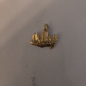 Gold Ship Pendant Charm